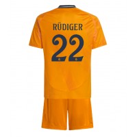 Real Madrid Antonio Rudiger #22 Bortedraktsett Barn 2024-25 Kortermet (+ Korte bukser)